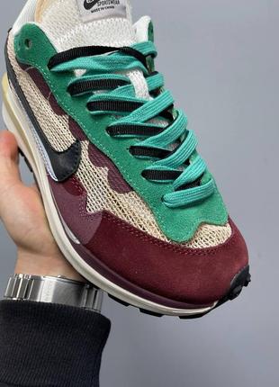 Sacai x nike vaporwaffle чоловічі круті кросівки в сітку кольорові демісезон мужские модные кроссовки найк в сетку топовая модель