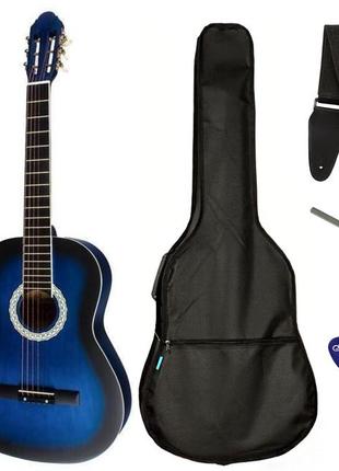 Набор гитара акустическая bandes cg-851 bl + чехол + ремень + медиаторы