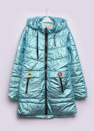 Куртка подросток демисезон голубая с капюшоном 150288l gl_55