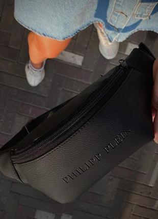 Бананка philipp plein черная поясная сумка мужская/женская
