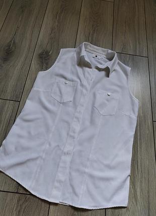 Удлиненная белая блузка блуза