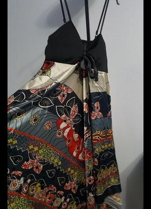 Сарафан макси миди ассиметрия сарафан платье бюстье на бретелях принт6 фото