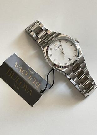 8 настоящих бриллиантов bulova женские часы серебристые5 фото