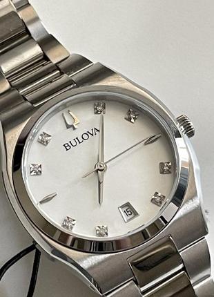 8 настоящих бриллиантов bulova женские часы серебристые6 фото