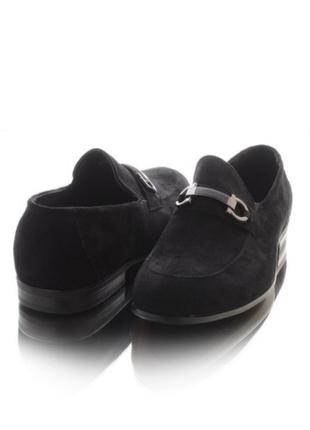 Новинка стильные черные замшевые мужские  туфли без шнурка хит сезона3 фото