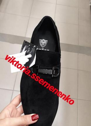 Новинка стильные черные замшевые мужские  туфли без шнурка хит сезона4 фото