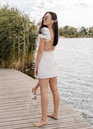 Zara платье мини лен, s, m4 фото