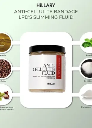 Набор антицеллюлитные обертывания + жидкость с разогревающие эффектом hillary...