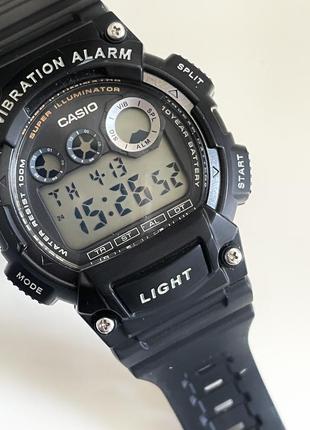 Casio super illuminator 47мм w-735h-1avef часы мужские тактические военный спортивный черный цифровой кассио2 фото