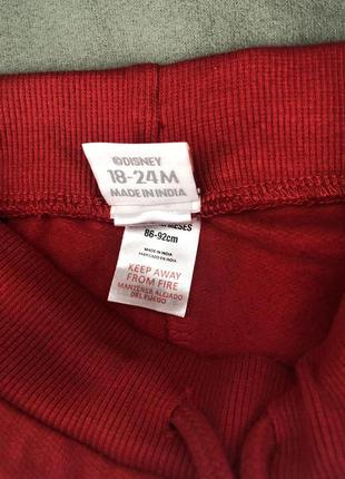 Стильные красные спортивные штанишки с вышитым винни пухом, 18-24м, акция9 фото