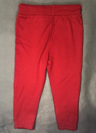 Стильные красные спортивные штанишки с вышитым винни пухом, 18-24м, акция2 фото