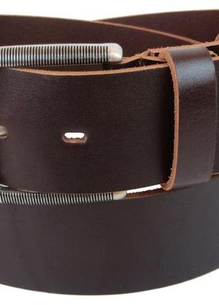 Широкий кожаный мужской ремень под джинсы 5 см skipper 1434-50 темно-коричневый
