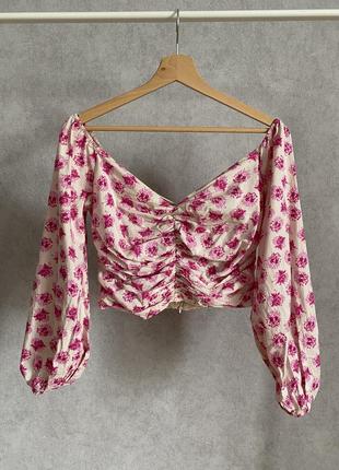 Zara топ в цветы