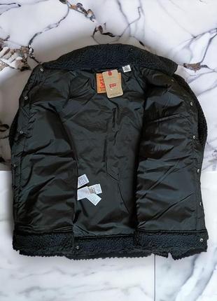 Levis s 36 шерпа sherpa куртка вітровка осіння зимова чорна чоловіча3 фото