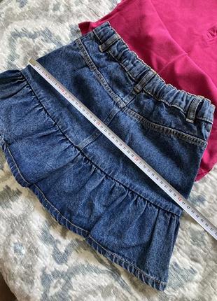 F&amp;f 8-10 років синя джинсова спідниця нова та рожева футболка в подарунок4 фото