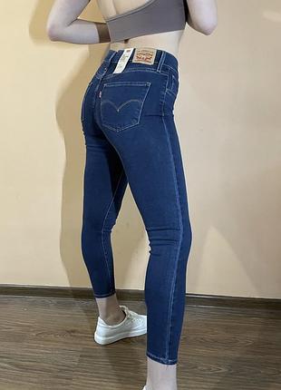 Levis 311 shaping skinny темно-синие синие джинсы женские на средней посадке 711 720 721 310 7102 фото