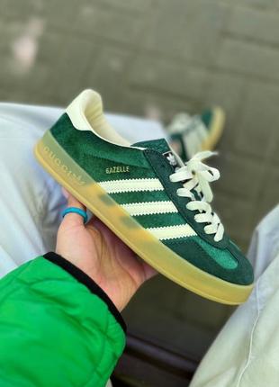 Adidas gazell x gucci green/white velvet