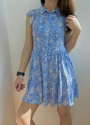 Голубе плаття сарафан stradivarius7 фото