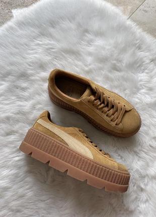 Puma fenty x rihanna suede cleated creeper (golden brown / lark) - women - sneaker4 фото