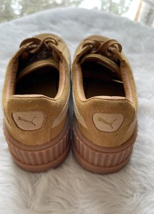 Puma fenty x rihanna suede cleated creeper (golden brown / lark) - women - sneaker7 фото