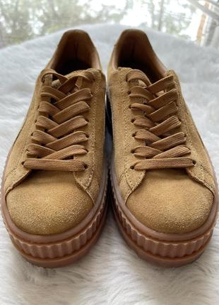 Puma fenty x rihanna suede cleated creeper (golden brown / lark) - women - sneaker6 фото