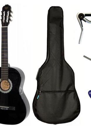 Набір гітара класична bandes cg-821 bk + чохол+ каподастр + медіатори