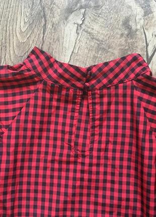 Рубашка червоно-чорна блузка h&m сорочка5 фото