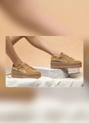 Puma fenty x rihanna suede cleated creeper (golden brown / lark) - women - sneaker1 фото