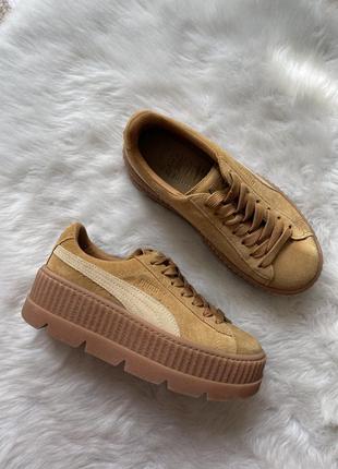 Puma fenty x rihanna suede cleated creeper (golden brown / lark) - women - sneaker2 фото