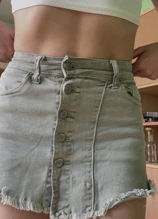 Юбка-шорты, цвет светлый хаки, размер s