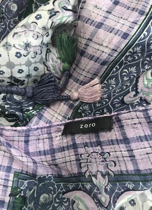 Zero. воздушный платок из натурального шелка с кисточками5 фото