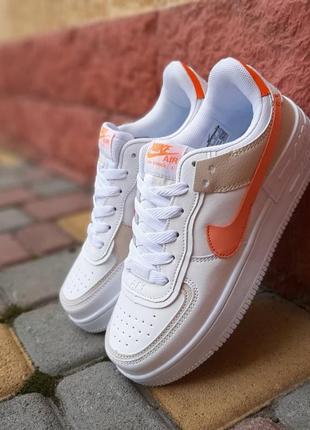 Молодежные женские кожаные кроссовки nike air force 1 shadow 🆕 найк форс1 фото