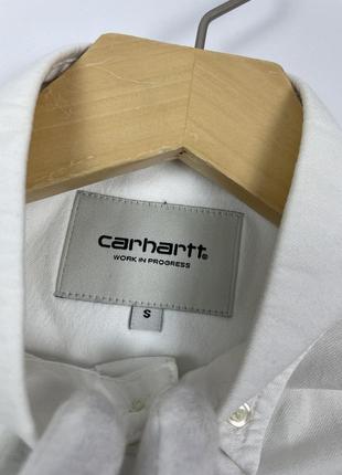 Мужская белая рубашка с вставками камо carhartt wip l/s raymond white camo shirt8 фото