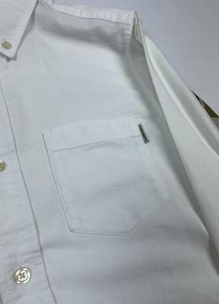 Мужская белая рубашка с вставками камо carhartt wip l/s raymond white camo shirt7 фото