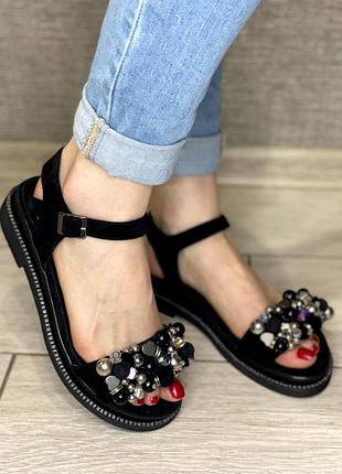 Замшеві босоніжки