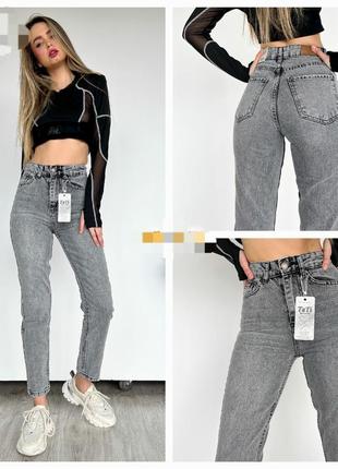 Молодежные стильные джинсы женские коттон мом туречня 26-291 фото