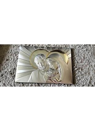 Прямоугольная серебряная икона "святая семья" valenti (35 x 50см)