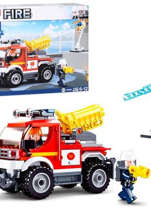 Конструктор sluban m38-b0965  пожежна машина, фігурки, 192дет, в кор-ці,28,5-24-5,5 см