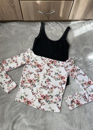 Лонгслив топ в цветочный принт от bershka