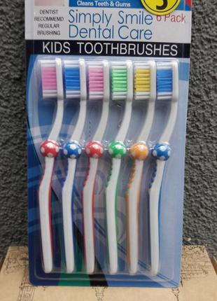 Детская зубные щетки 6шт сша.