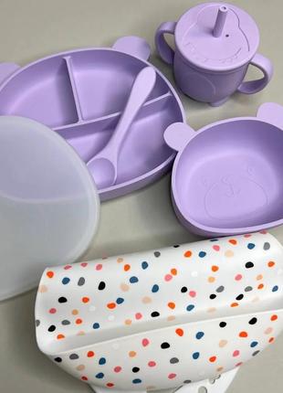 Набір посуду для дітей з харчового силікону.1 фото