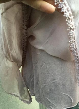 Шовкова блуза-пончо,разлетайка з баскою,мереживо,етно,стиль бохо9 фото