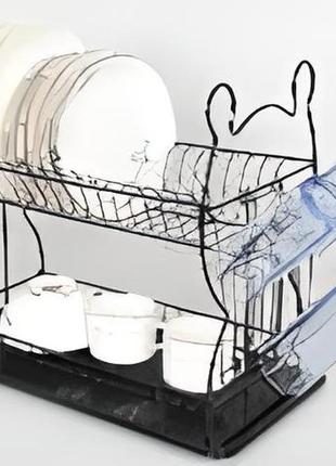 Сушка для посуду dish rack wl 2606 s чорна