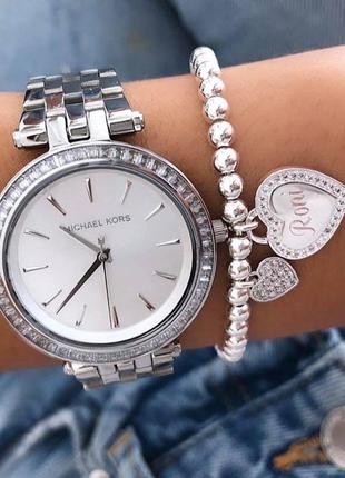 Жіночий годинник michael kors darci three-hand watch with glitz accents, 33mm1 фото