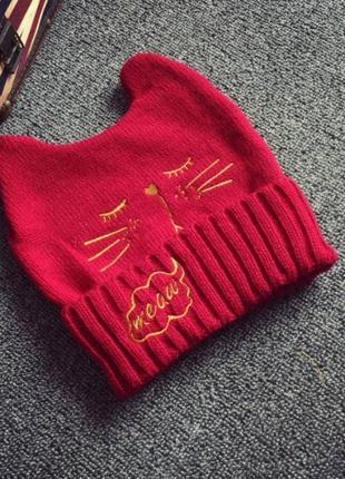 Шапка meaw красная