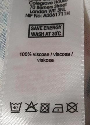 Брендовая новая вискозная стильная футболка/ блузка с цветочным рисунком р.26 / 28 от evans5 фото