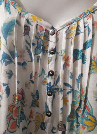 Брендовая новая вискозная стильная футболка/ блузка с цветочным рисунком р.26 / 28 от evans8 фото