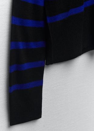 Базовый тонкий трикотажный свитер zara в полоску  ⁇  размер s, m  ⁇  синий/черный  ⁇  1509/11510 фото