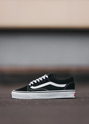 Шикарні чоловічі кеди vans old skool чорні8 фото