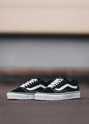 Шикарні чоловічі кеди vans old skool чорні5 фото